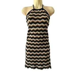 Forever 21 Chevron Print Knit Halter Dress Size Small Mini